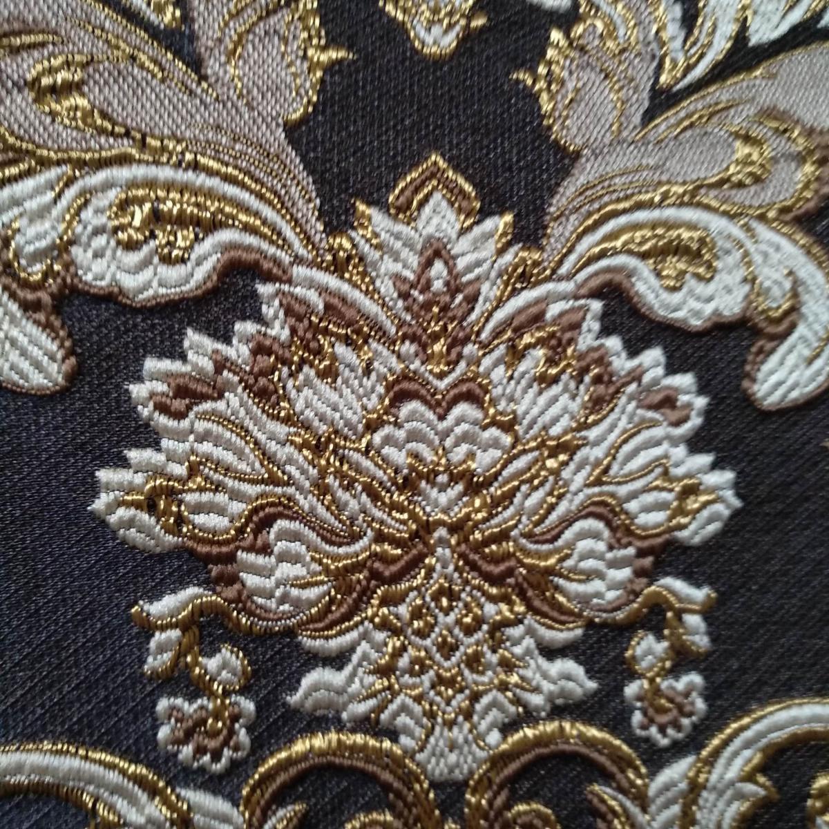 портьерная ткань  классический рисунок венге с золотом