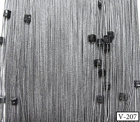 Кисея нитяные шторы темно-серая однотонная с кубиками col 207